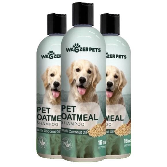 wagzer pets Other - Oatmeal Dog Shampoo with Coconut Oil / Soothing Dog Shampoo for Itching 3-PK